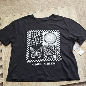 Rebellious One Black Tee with White Scr